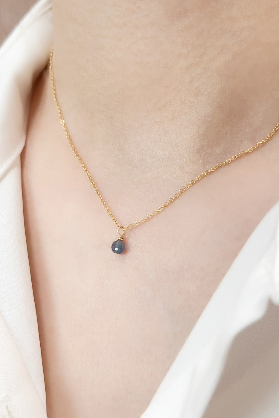 Mini pendentif Stella - Saphir 藍寶石墜飾 (不含金鍊)