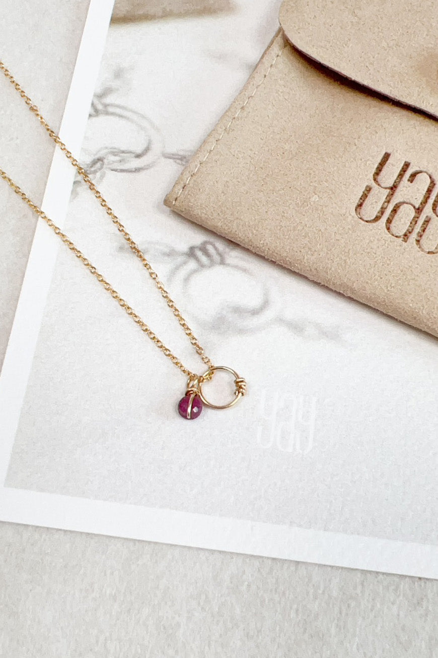 Mini pendentif Stella - Rubis 紅寶石墜飾 (不含金鍊)