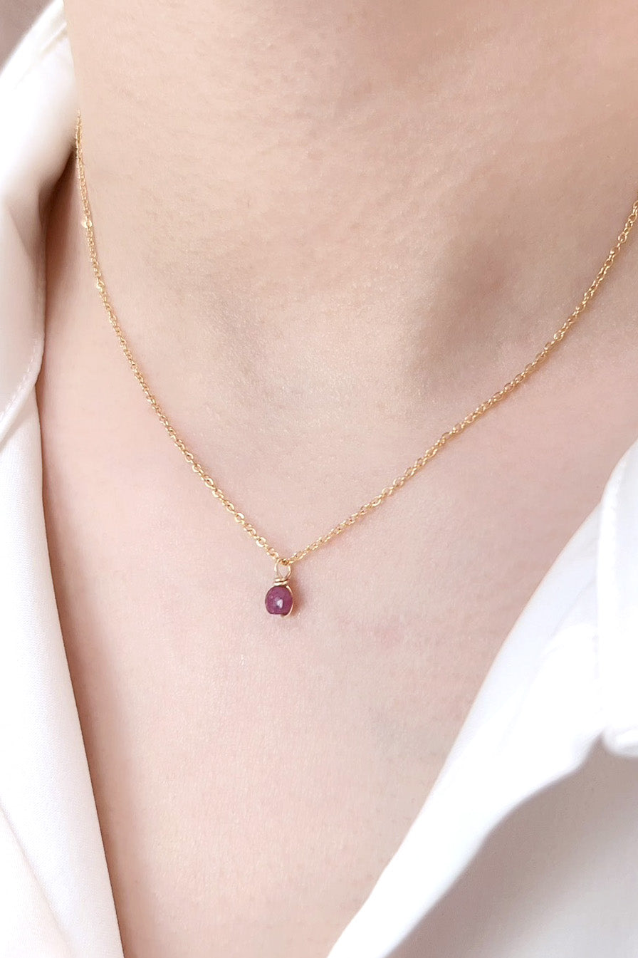 Mini pendentif Stella - Rubis 紅寶石墜飾 (不含金鍊)