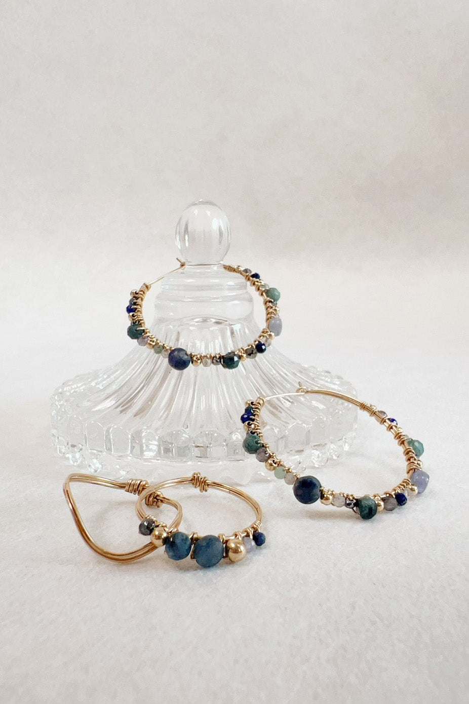 Grandes créoles Vénus - 維納斯女神耳環-藍寶石