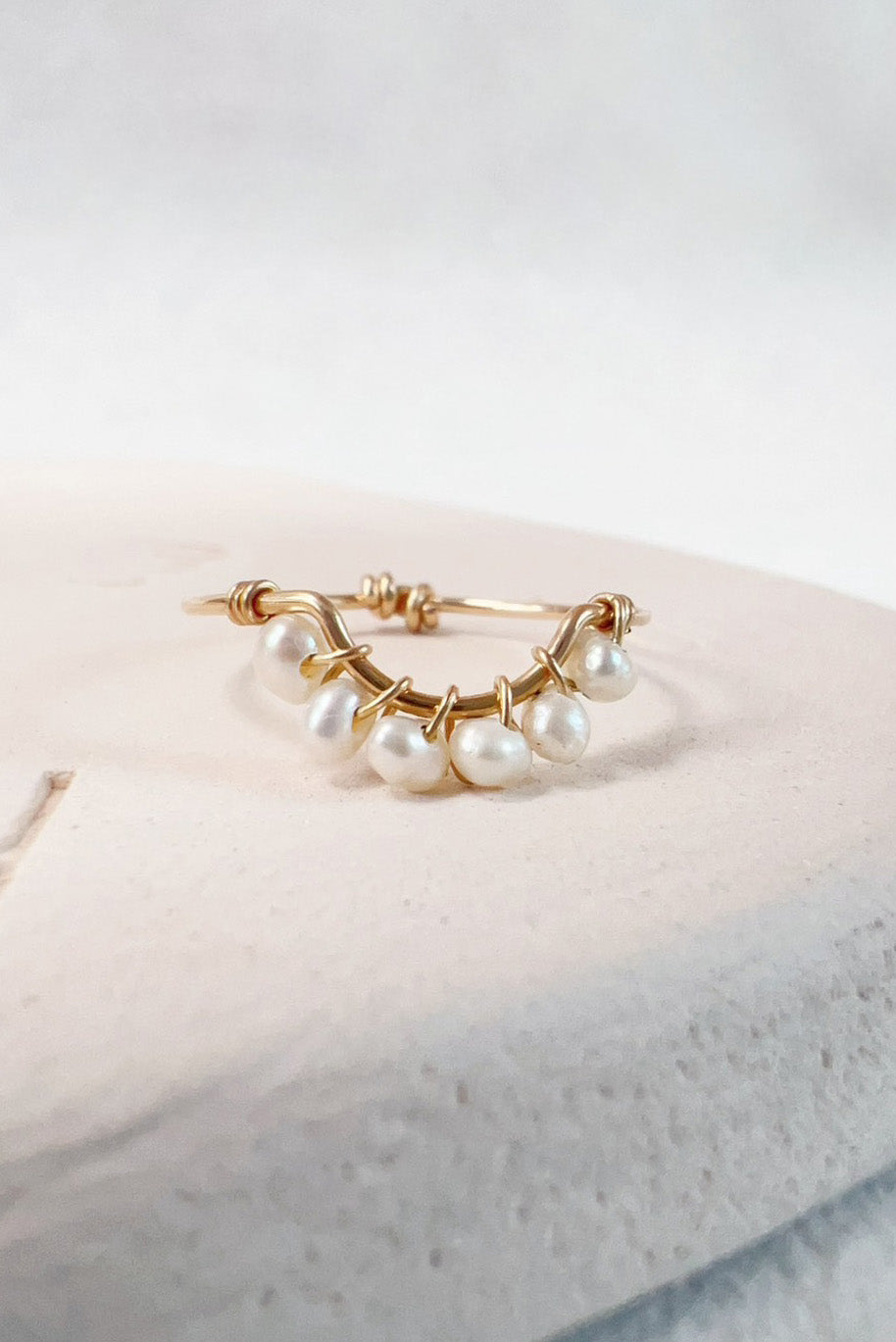 Bague Frida - Perles 孔雀珍珠戒指