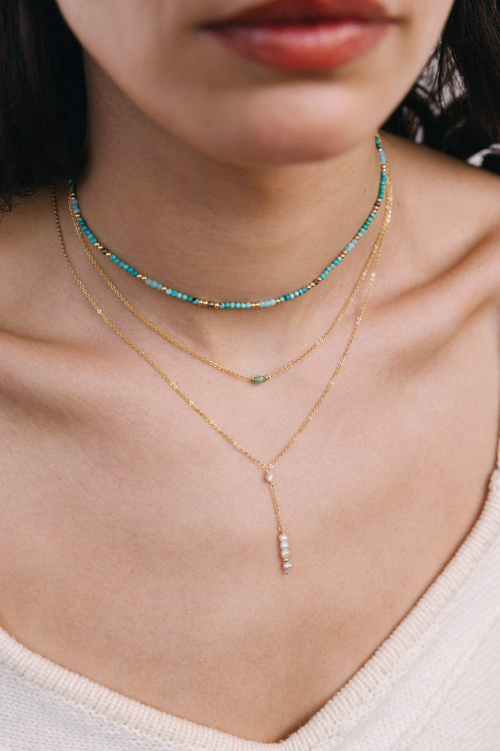 Collier long Théa - Perle de culture 希雅珍珠鎖骨細長鍊