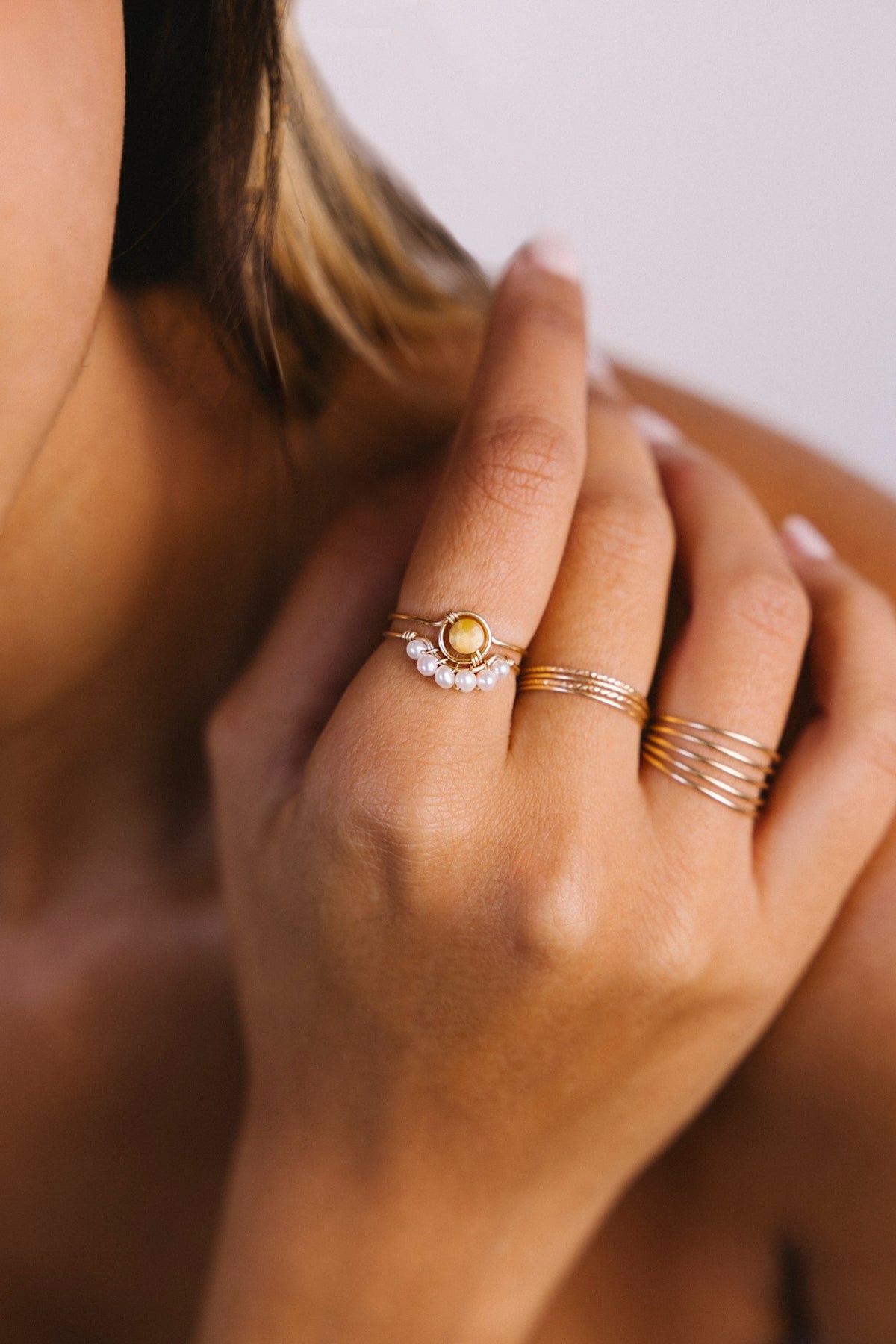 Bague Frida - Perles 孔雀珍珠戒指