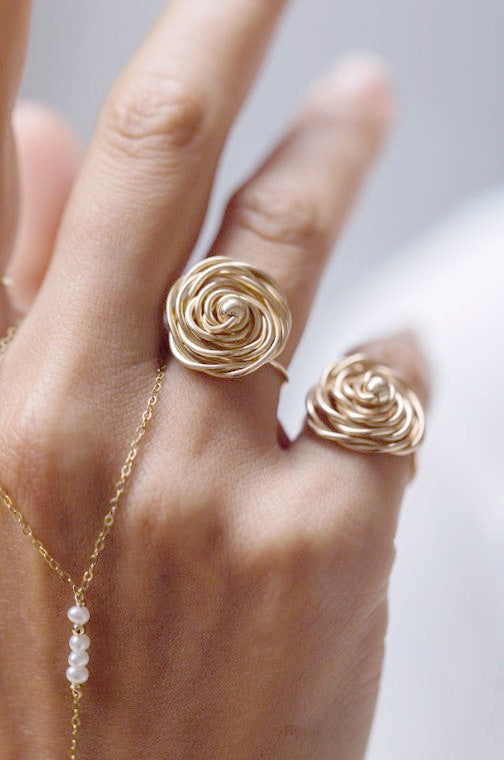Bague maxi Rosa - 18K心意玫瑰戒指 大