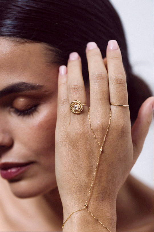Bague moyenne Rosa Diamant - 18K 鑽石玫瑰戒指