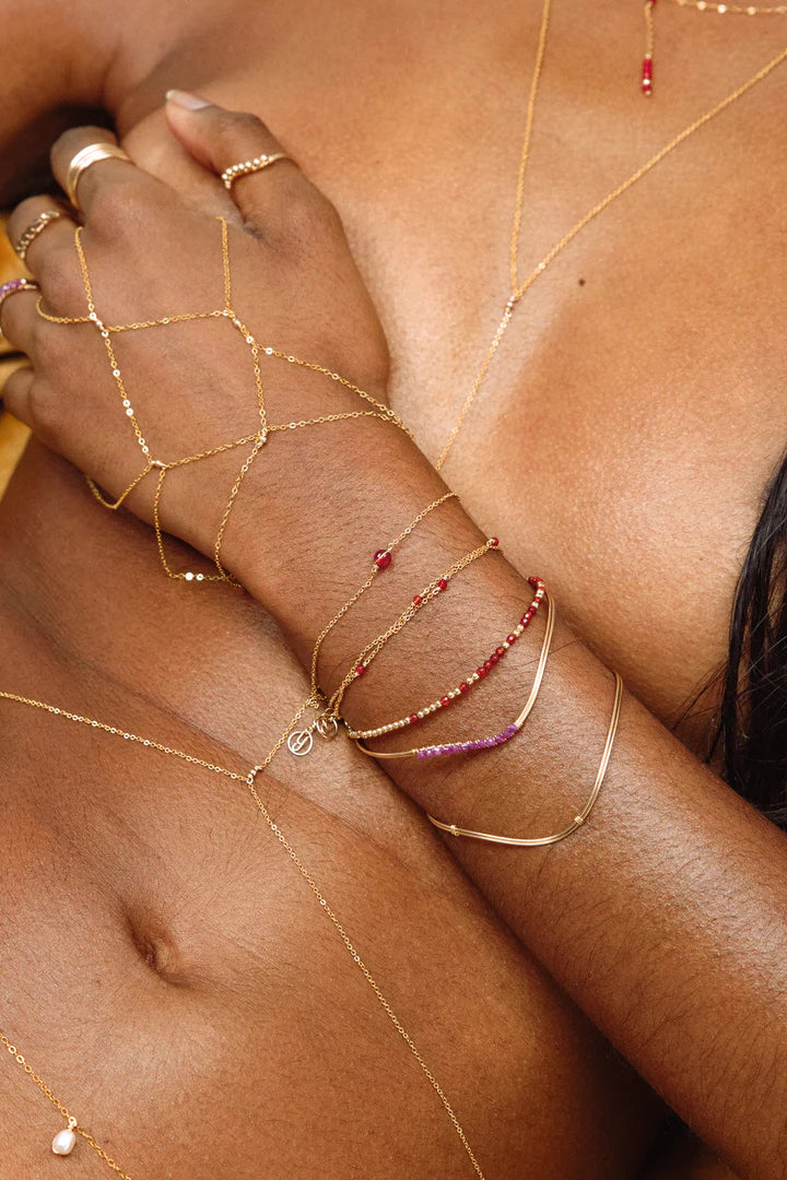 Collier-Bracelet Satellite - 星空紅瑪瑙項鍊/手鍊(一飾兩用)