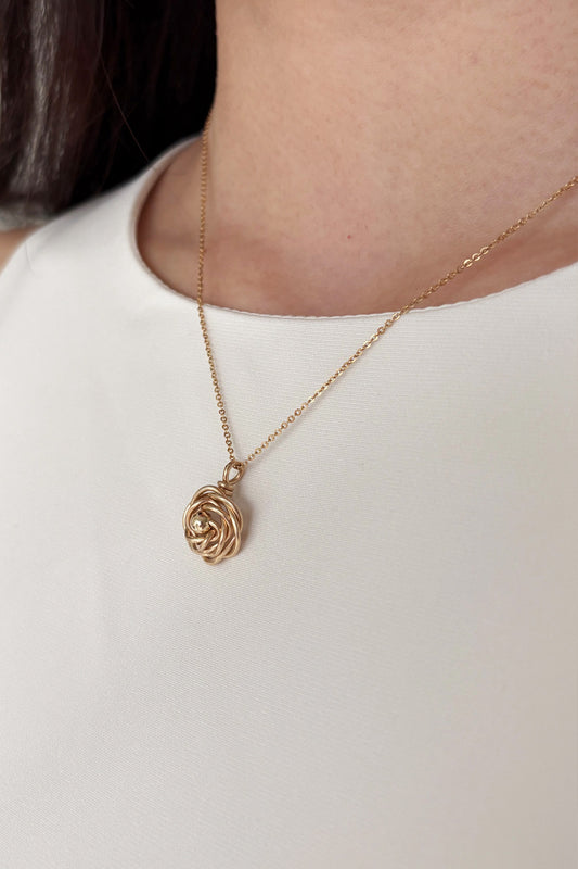 Collier Rosa - Or 心意玫瑰項鍊 (中尺寸玫瑰)