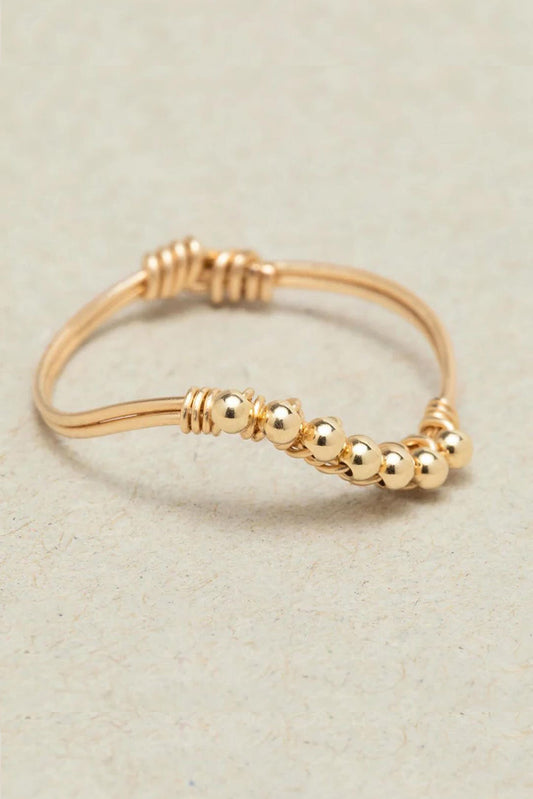 Bague Sultane - 金珠曲線金珠戒指