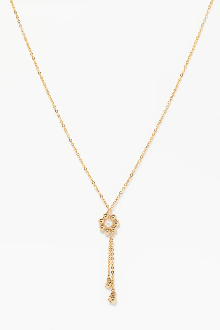 Collier cravate Daisy - Perle de culture 星光花語項鍊