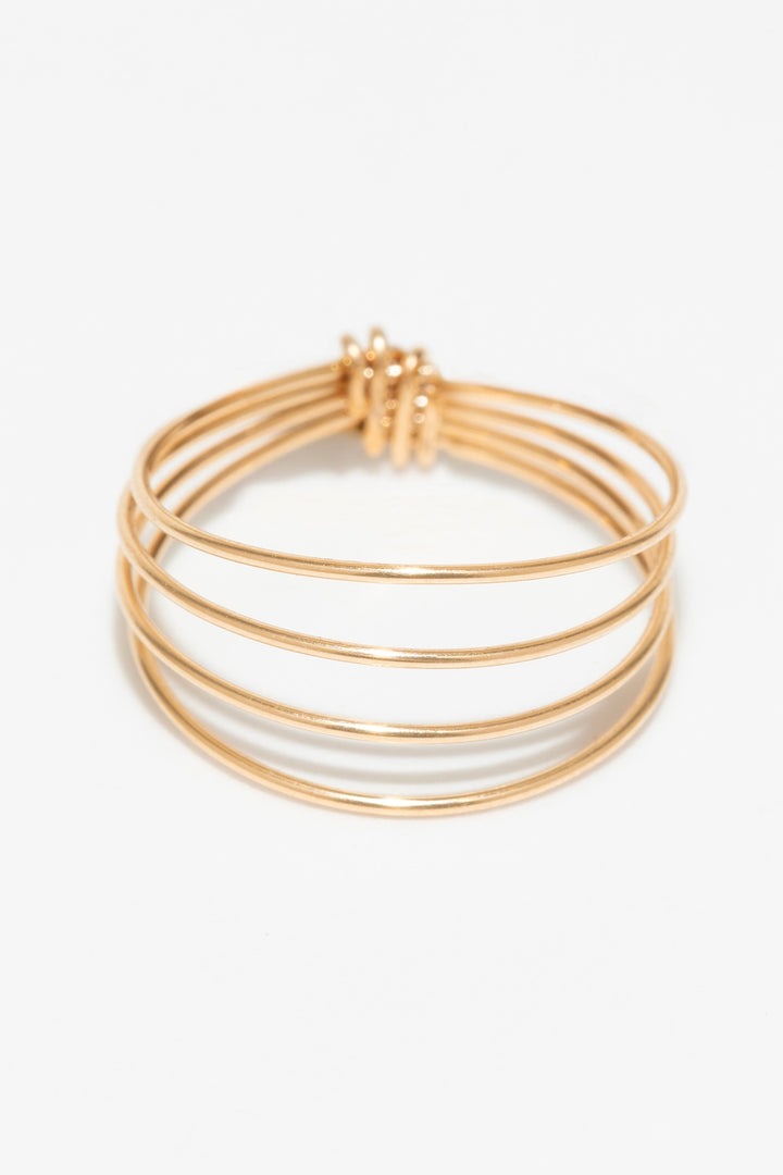 Bague multi rangs Essentiel - 經典素金多環戒指
