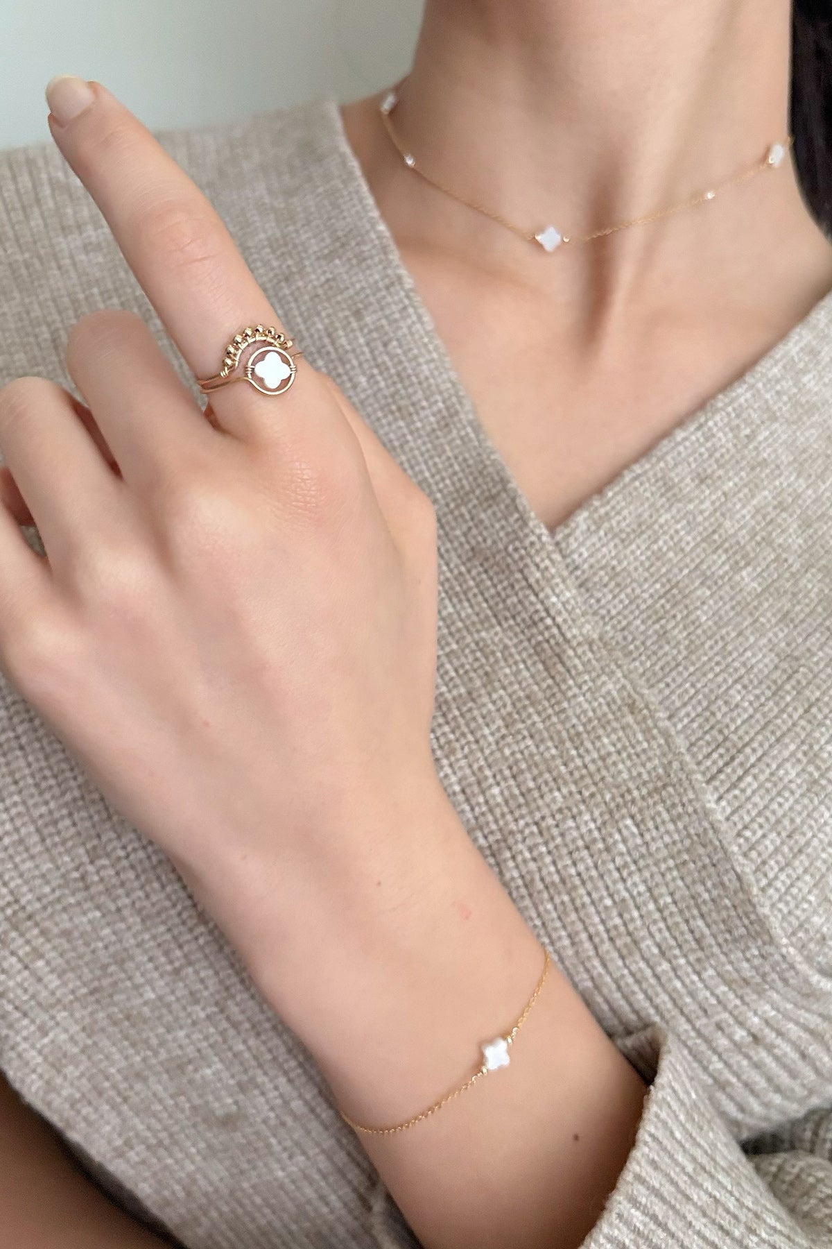 Bague Frida Perles -Frida 孔雀金珠戒指