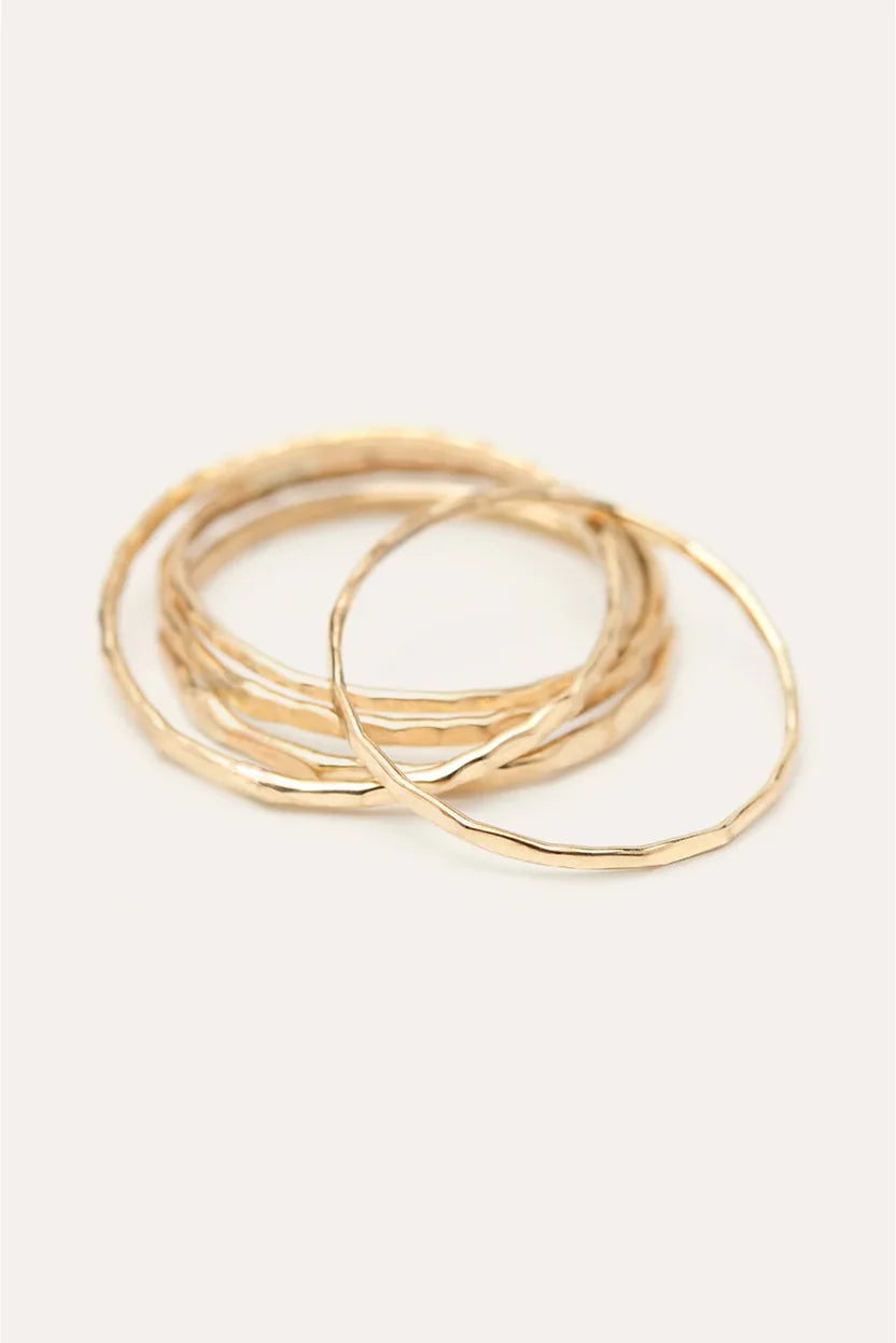 Coffret bagues martelées - Or 18K 手工錘紋戒指組合