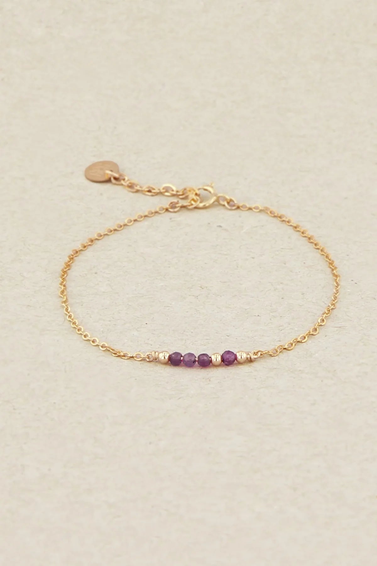 Bracelet Théa - Rubis 紅寶石金珠手鏈