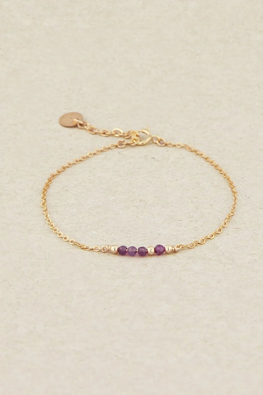 Bracelet Théa - Rubis 紅寶石金珠手鏈