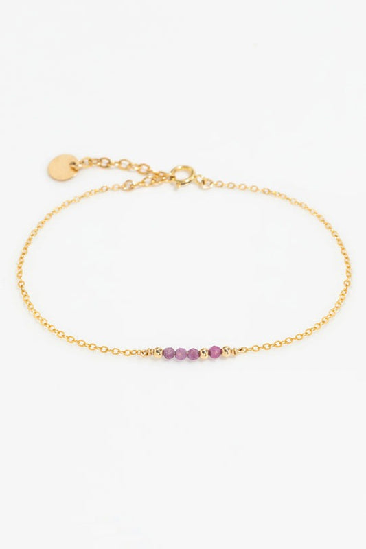 Bracelet Théa - Rubis 希雅金珠紅寶手鍊