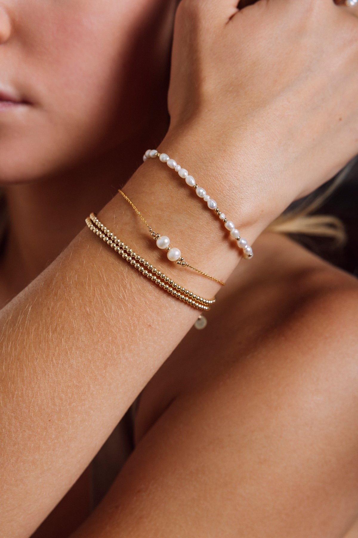 Collier-Bracelet double Queen - Or 滿圈金珠手/ 項鍊 (一飾兩用)