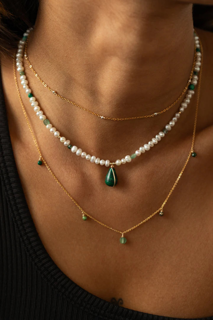 Collier Damas - Menthe 薄荷色寶石項鍊