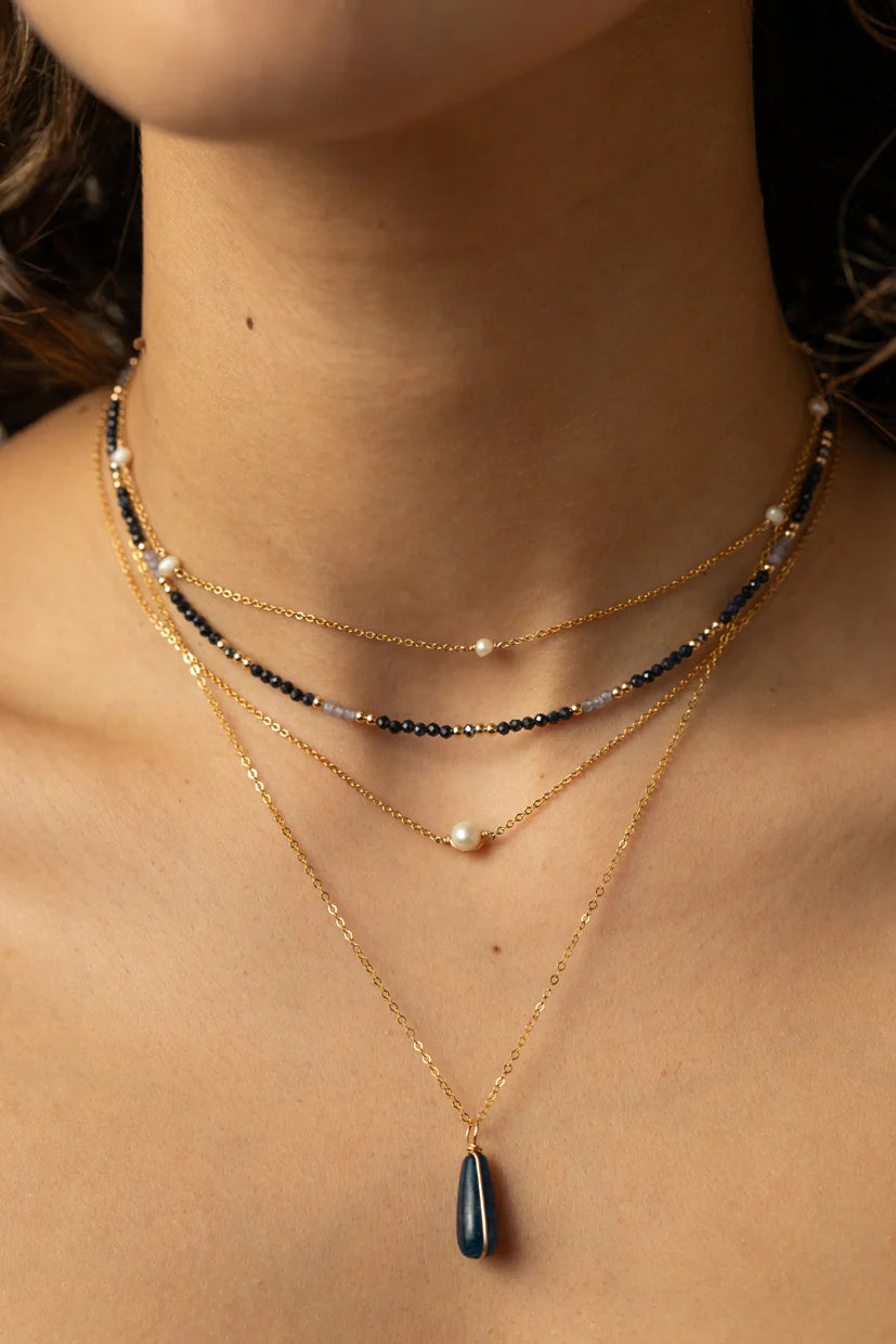 Collier-Bracelet double Queen - Azur 滿圈藍寶石項鍊/手鍊(一飾兩用)