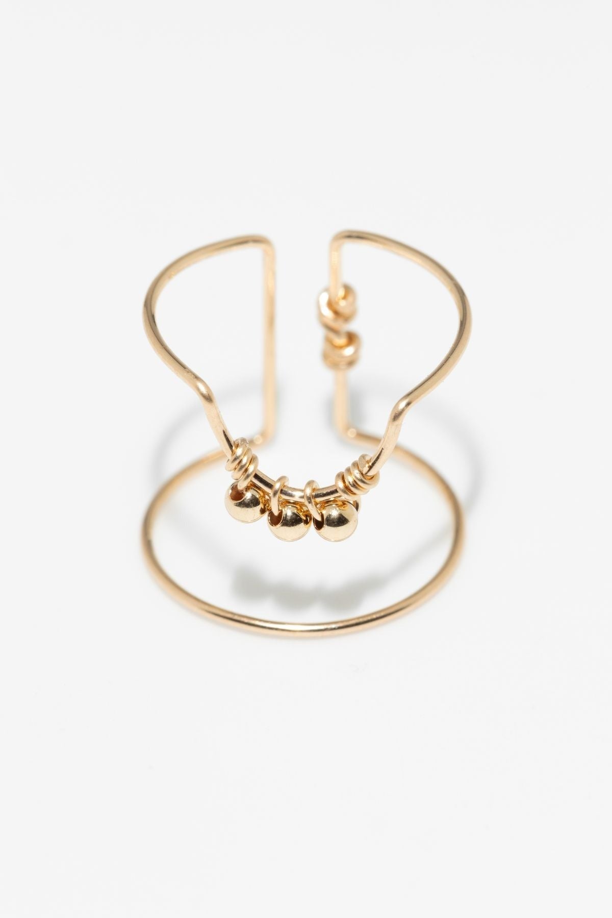 Bague d'ongle Tissage Or 星舞金珠戒指/ 指尖戒