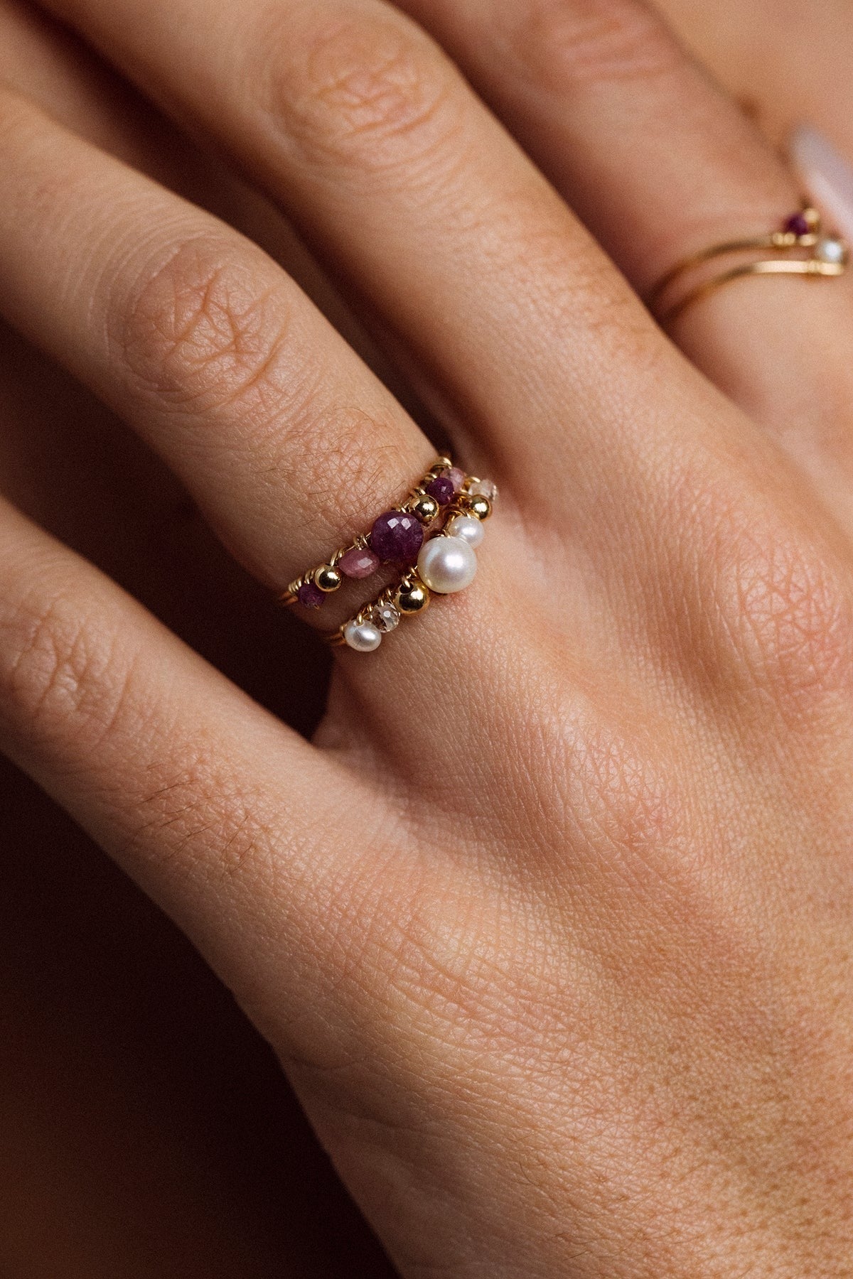 Bague Vénus - Neige 維納斯珍珠戒指