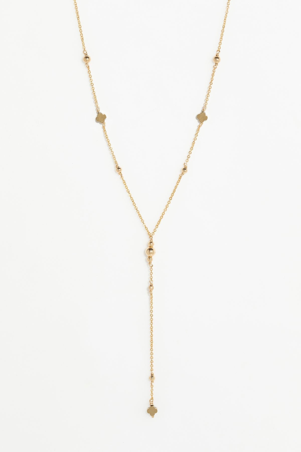 Collier Rosary Amaya - Trèfle Pyrite  閃耀幸運草 Y 字鍊