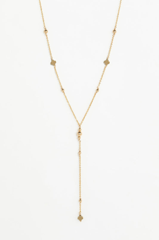 Collier Rosary Amaya - Trèfle Pyrite  閃耀幸運草 Y 字鍊