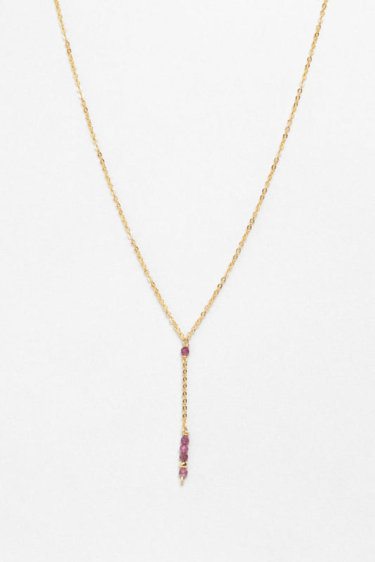 Collier long Théa - Rubis 希雅紅寶石鎖骨細長鍊