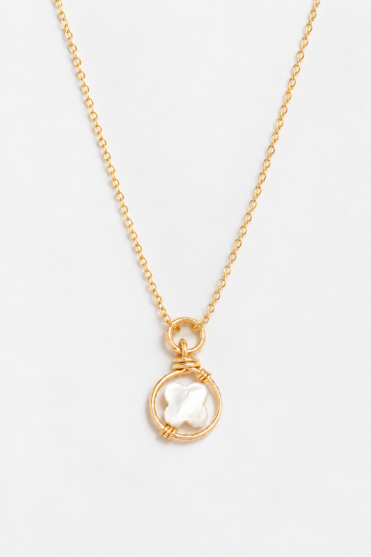 Pendentif Charm Swan étoile - 幸運星母貝墜飾項鍊