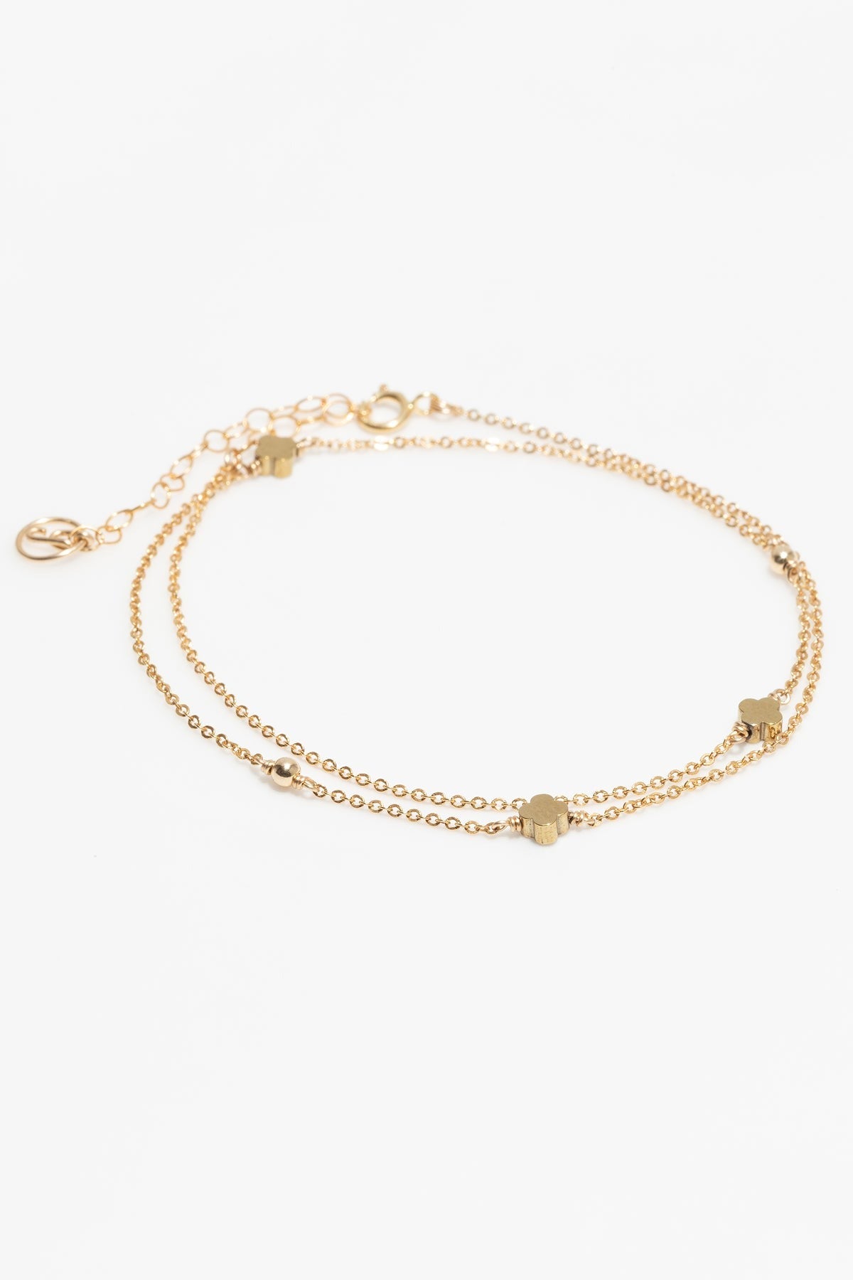 Bracelet - Collier Amaya - Trèfle Pyrite 閃耀幸運草項鍊/手鍊