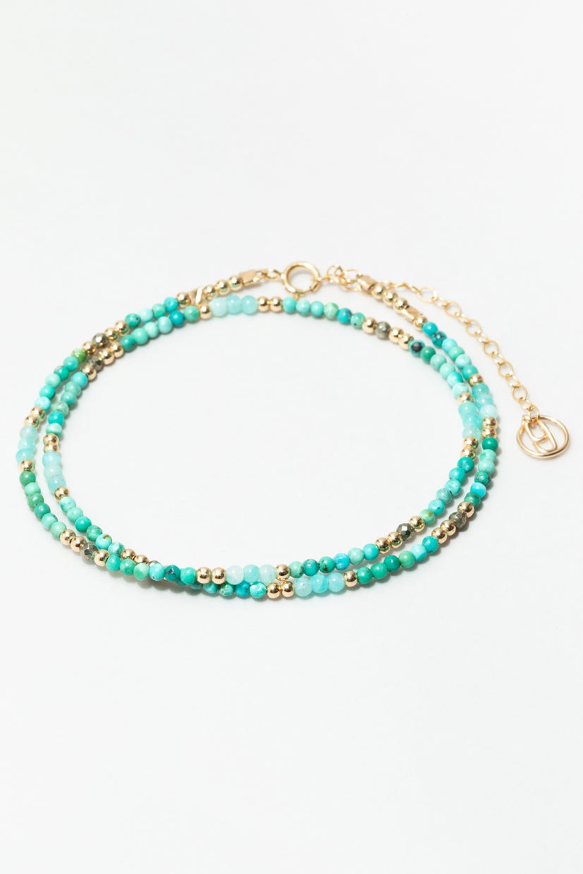 Coffret collier Queen + 1 grand Trésor 綠松石玫瑰項鍊/手鍊(一飾兩用)
