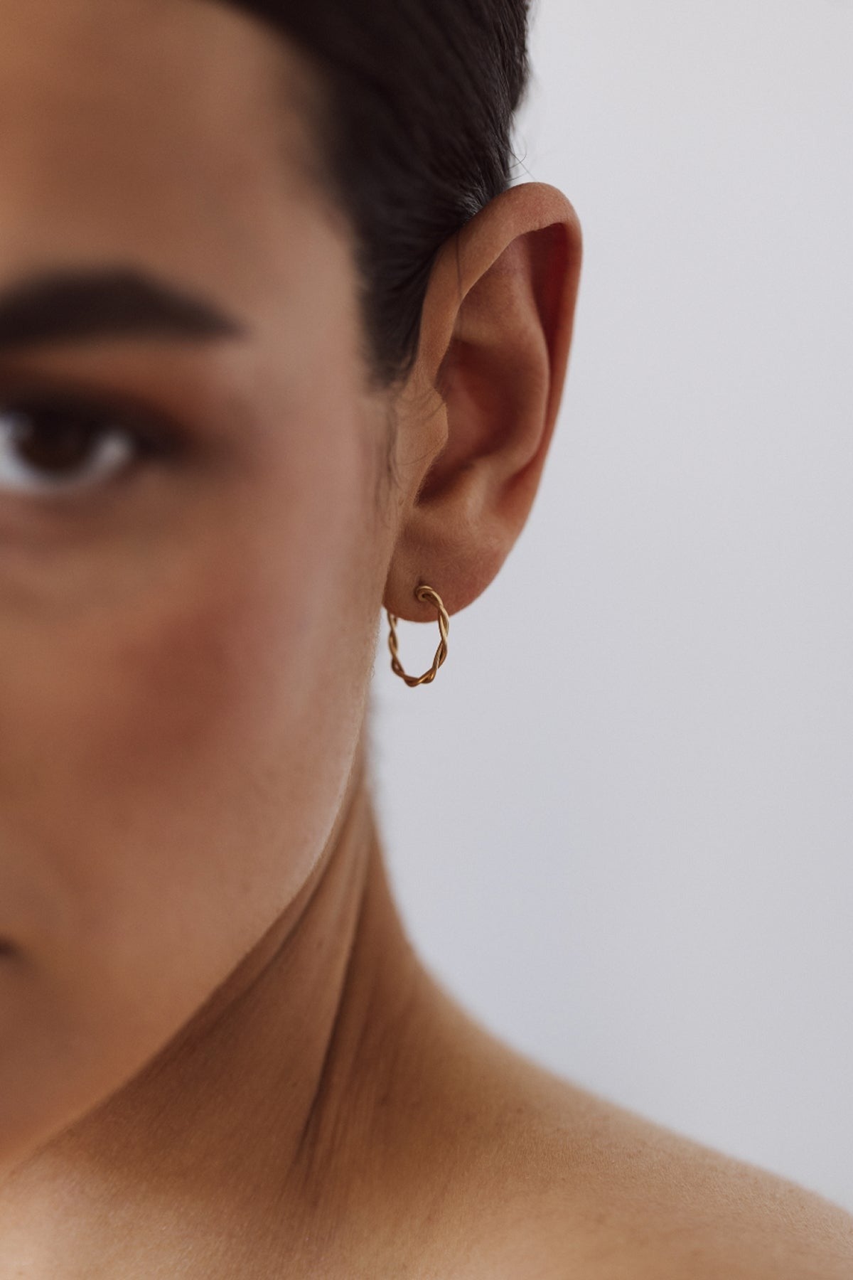 Mini Créoles Torsade - 小交織耳環