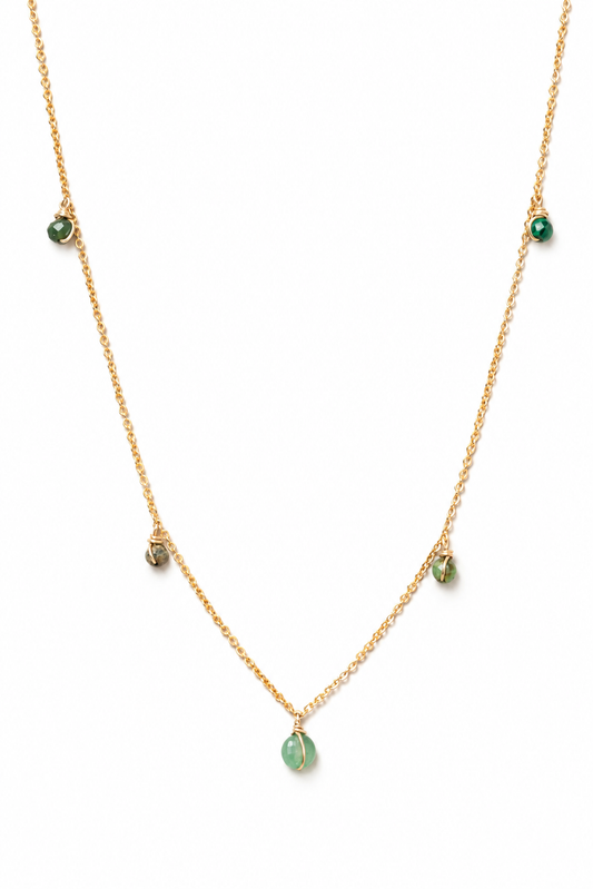 Collier Damas - Menthe 薄荷色寶石項鍊 (一飾多用，可當手鍊以及腳鍊)