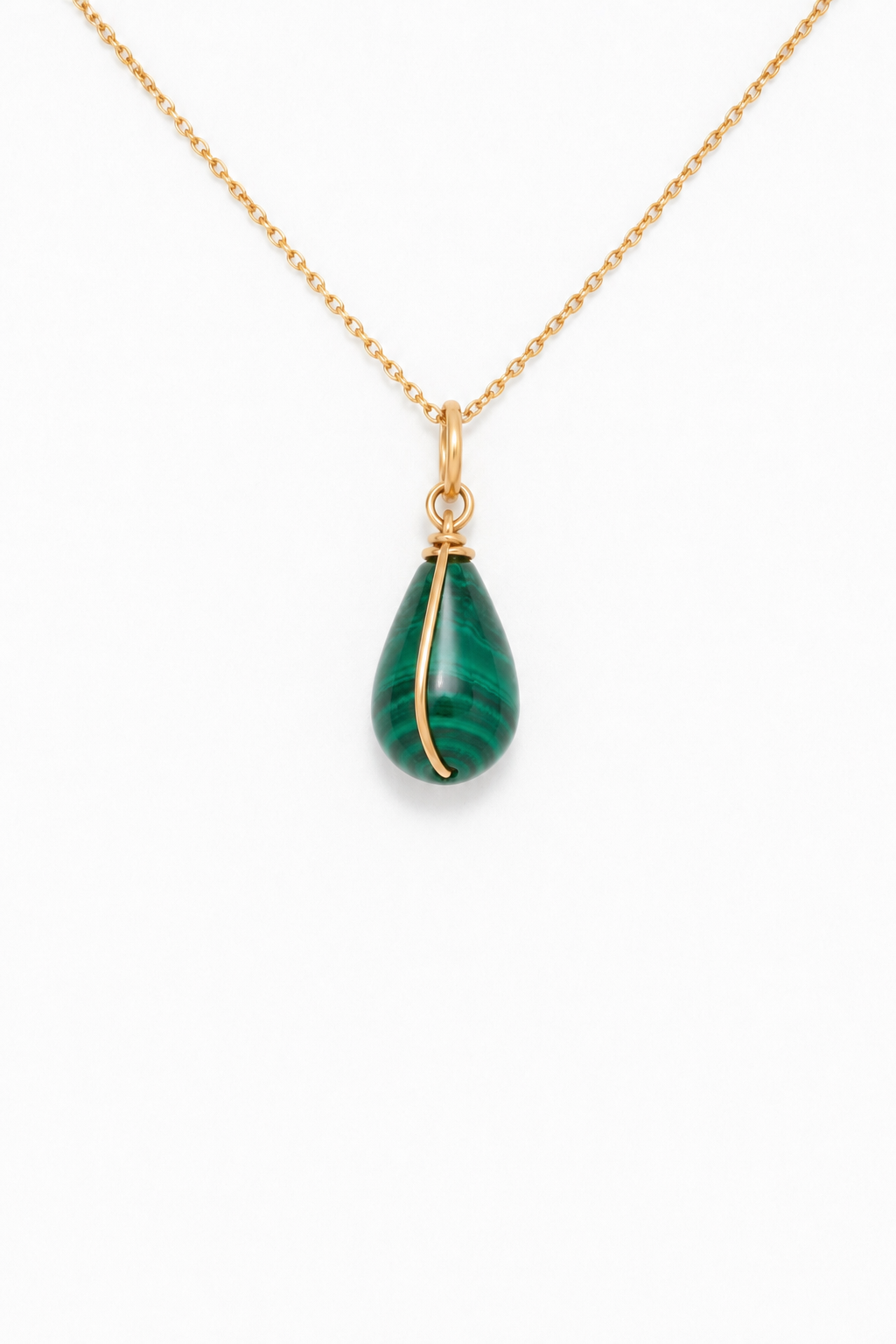 Pendentif Joumana - Menthe 孔雀石墜飾 (不含金鍊)