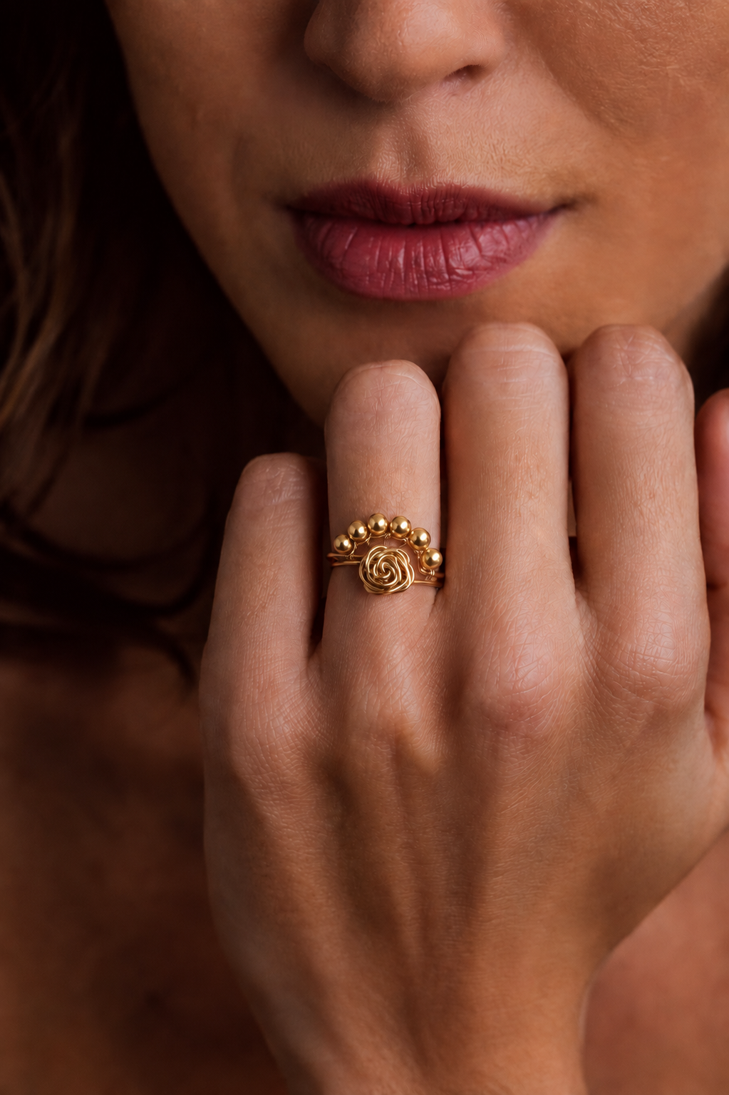 Bague Frida Perles -Frida 孔雀金珠戒指