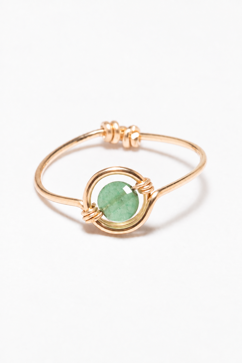Bague Swan - aventurine 小月亮綠東陵戒指