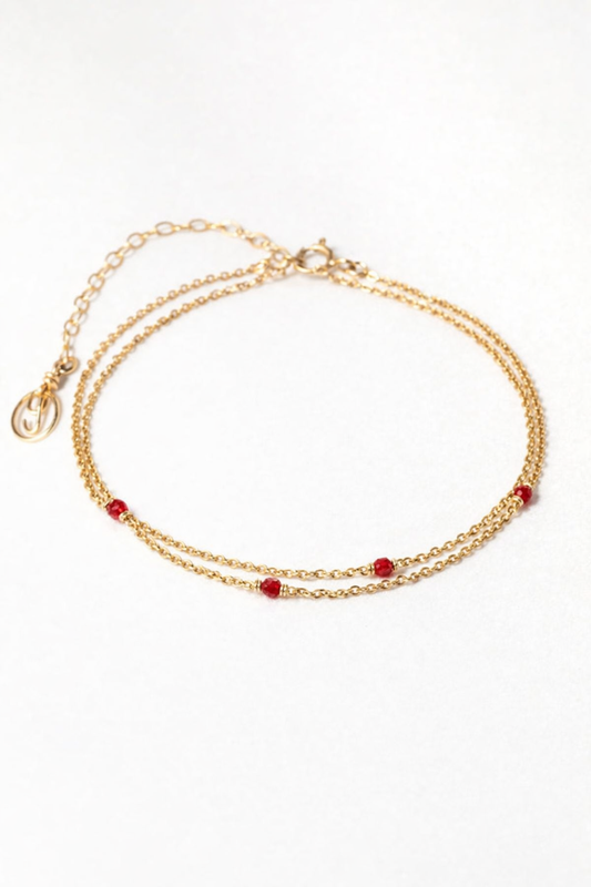 Collier-Bracelet Satellite - 星空紅瑪瑙項鍊/手鍊(一飾兩用)