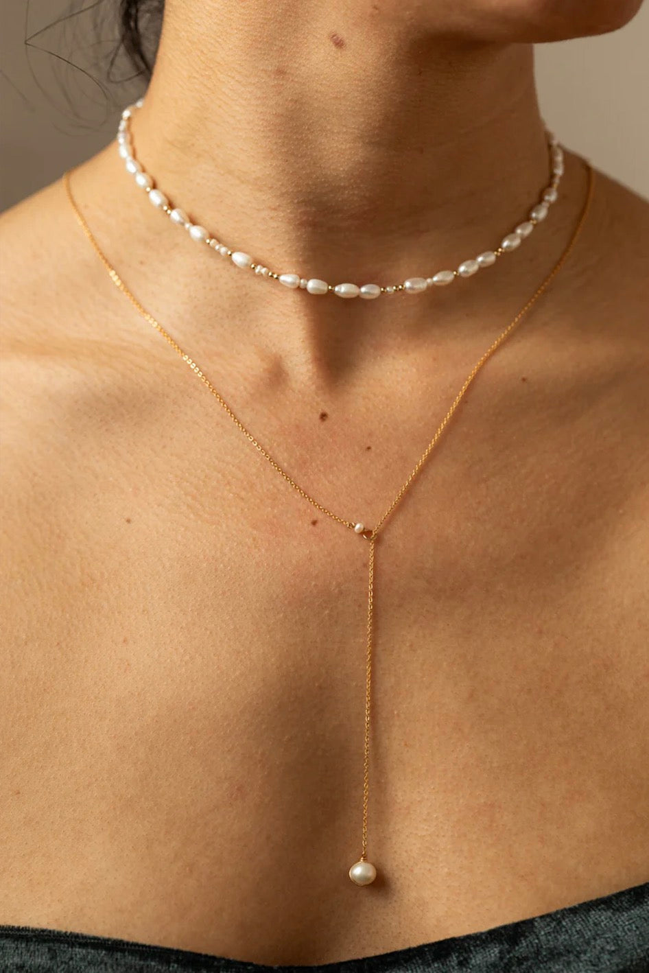 Collier Grain de riz - Perles de culture 現代珍珠之鍊