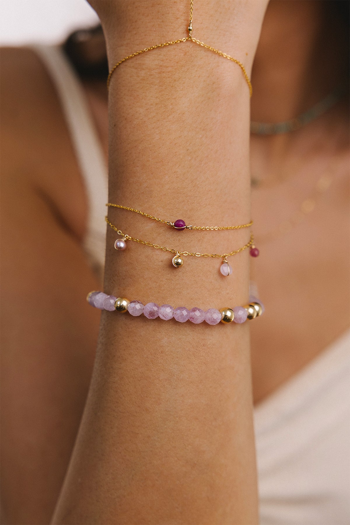 Bracelet damasDamas - Amarena 雅美娜粉色大馬士革寶石手鍊