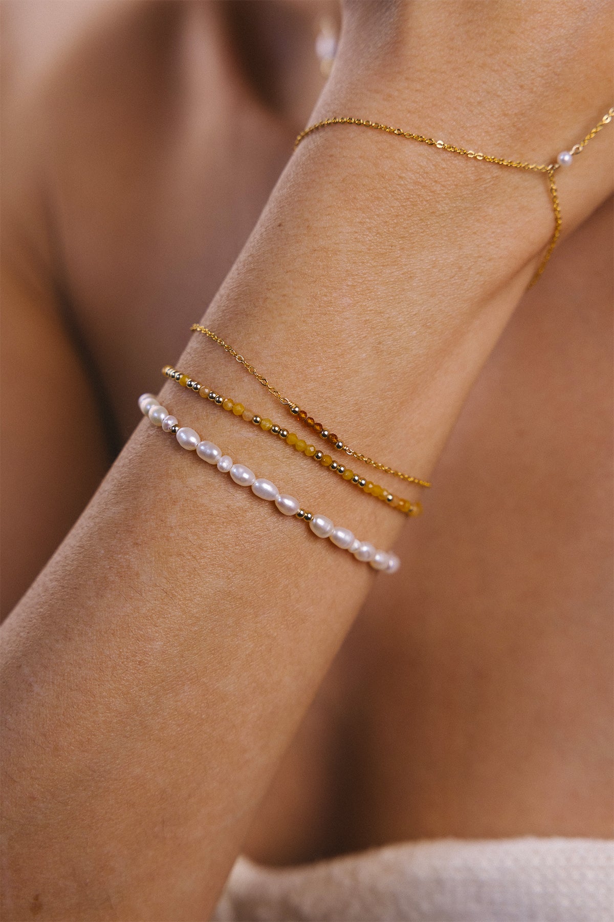 Bracelet queen jade abricot 杏色玉石手鍊