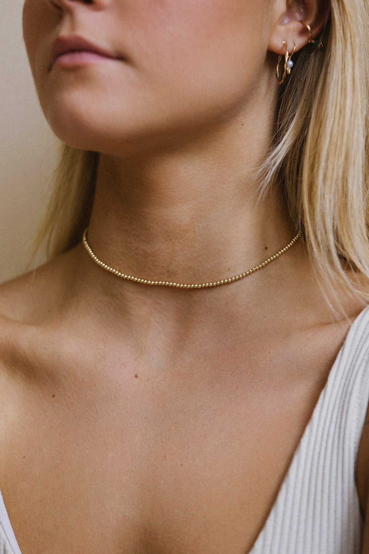 Collier-Bracelet double Queen - Or 滿圈金珠手/ 項鍊 (一飾兩用)