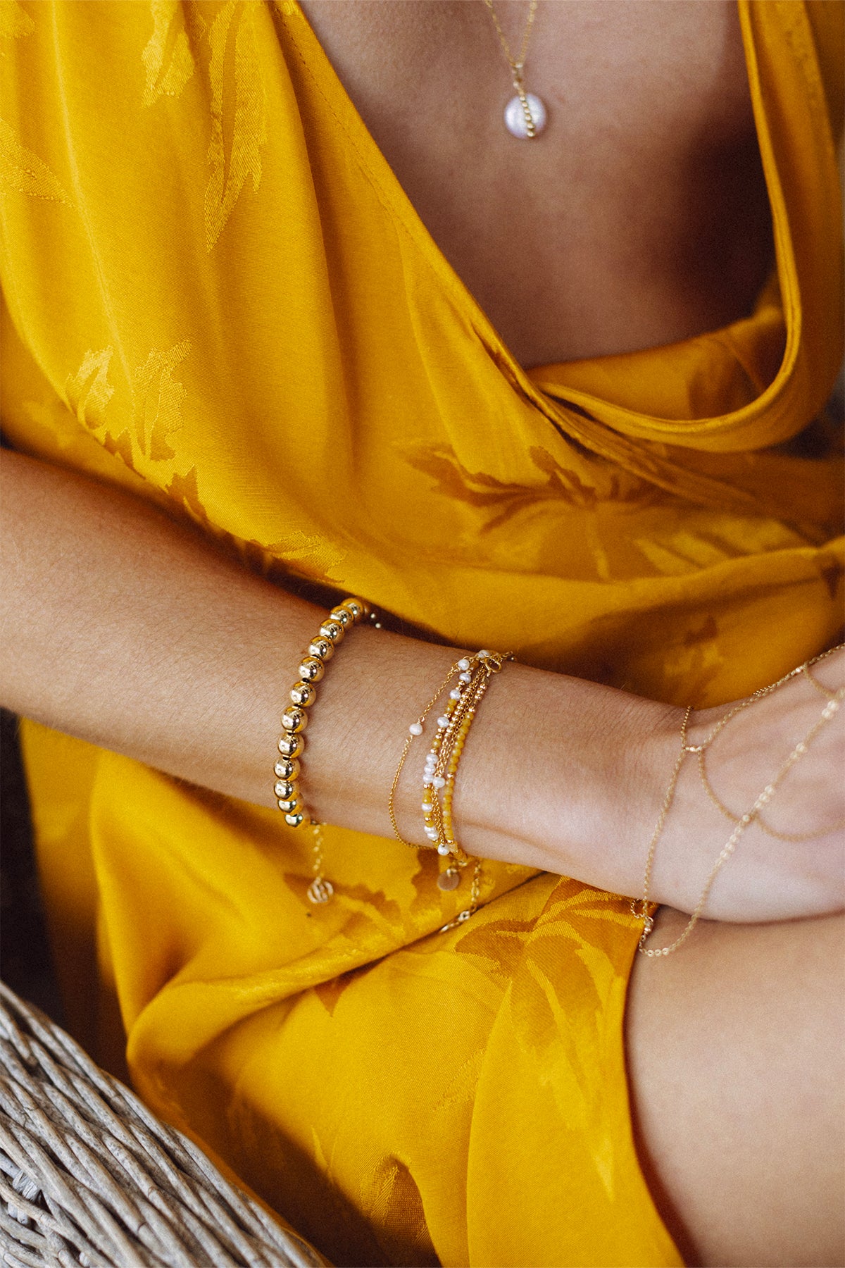 Bracelet queen jade abricot 杏色玉石手鍊