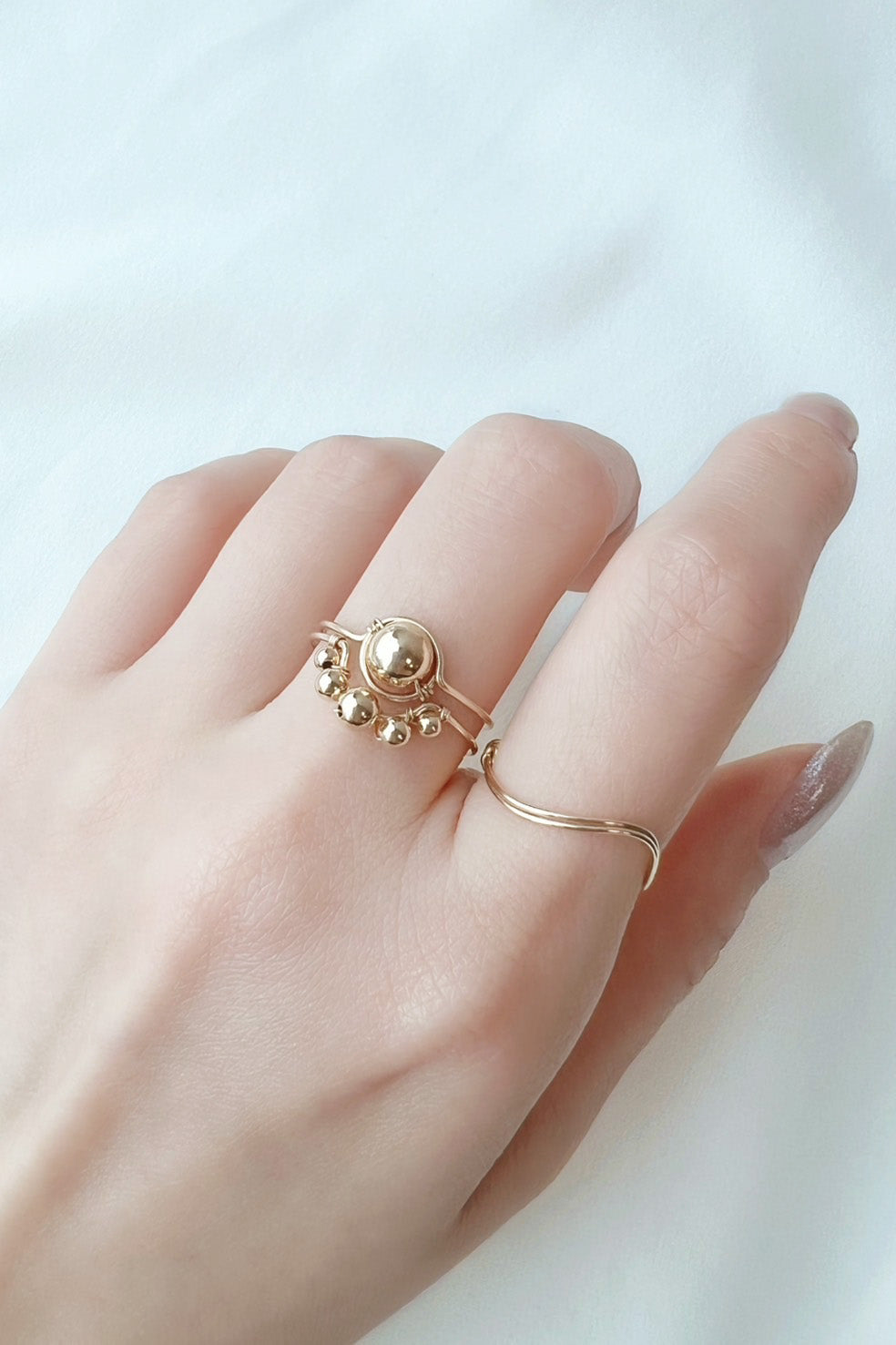 Grande bague Frida - Or 大金珠孔雀金球戒指