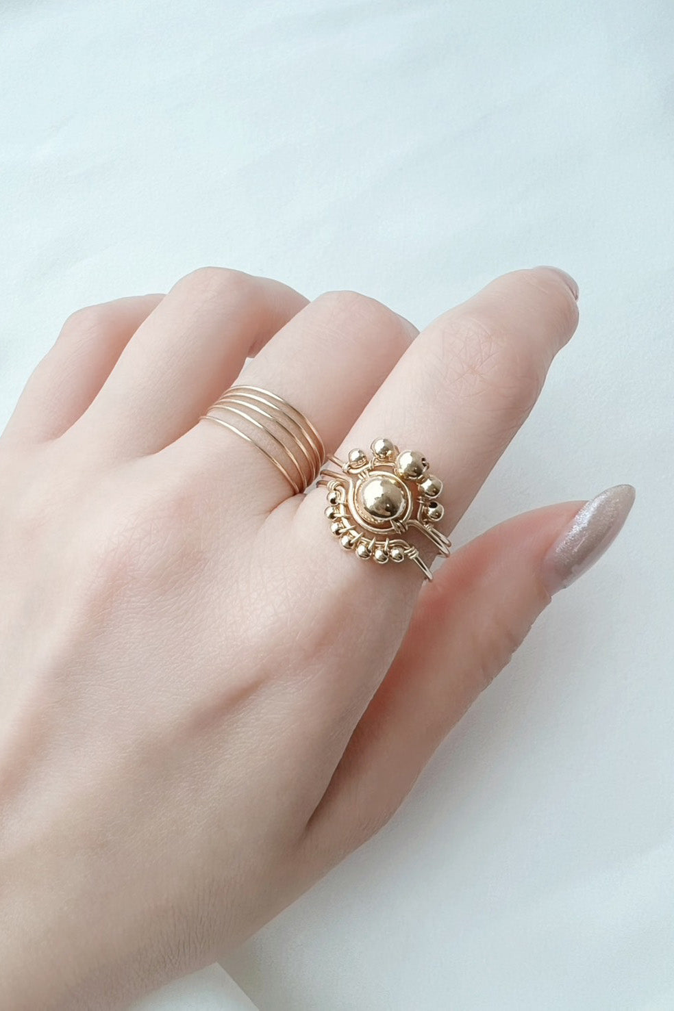 Grande bague Frida - Or 大金珠孔雀金球戒指