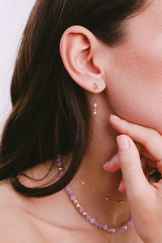 Coffret puce pina et fermoir ella - amarena 艾拉黑櫻桃耳後扣(一對)