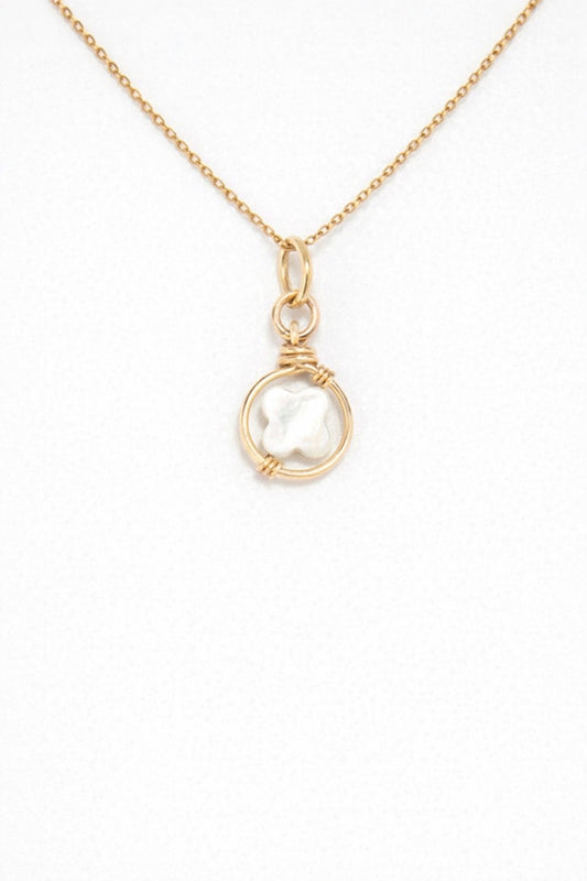 Pendentif Charm Swan étoile - 幸運星母貝墜飾＋項鍊