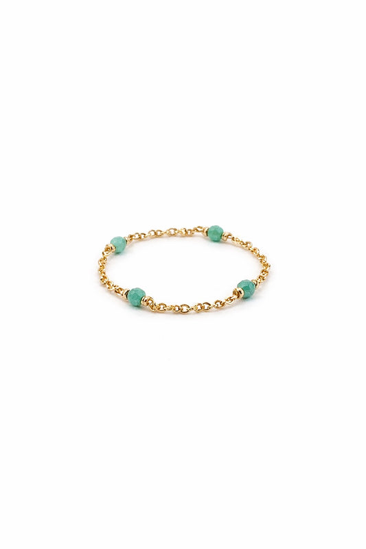 Bague chaînette Satellite - Émeraude 星空祖母綠鍊戒