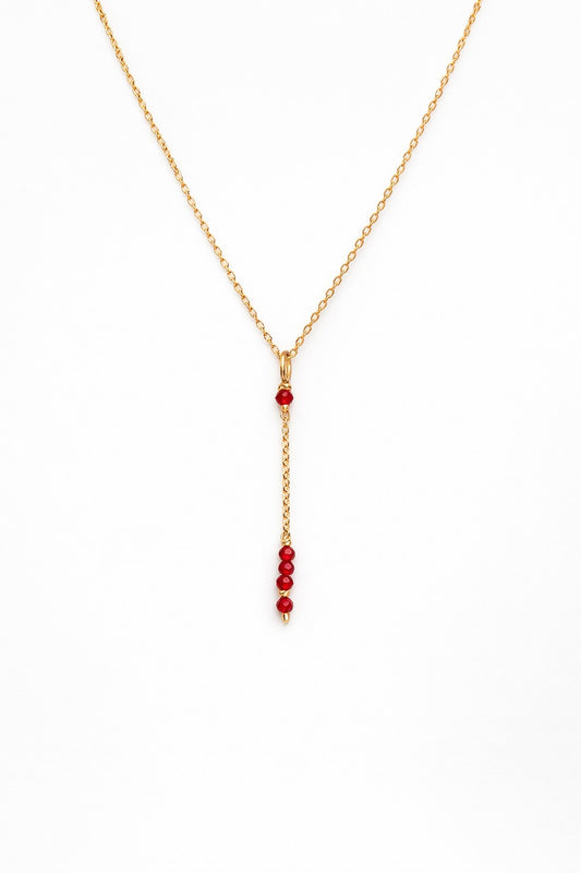 Collier long Théa - 希雅紅瑪瑙鎖骨細長鍊