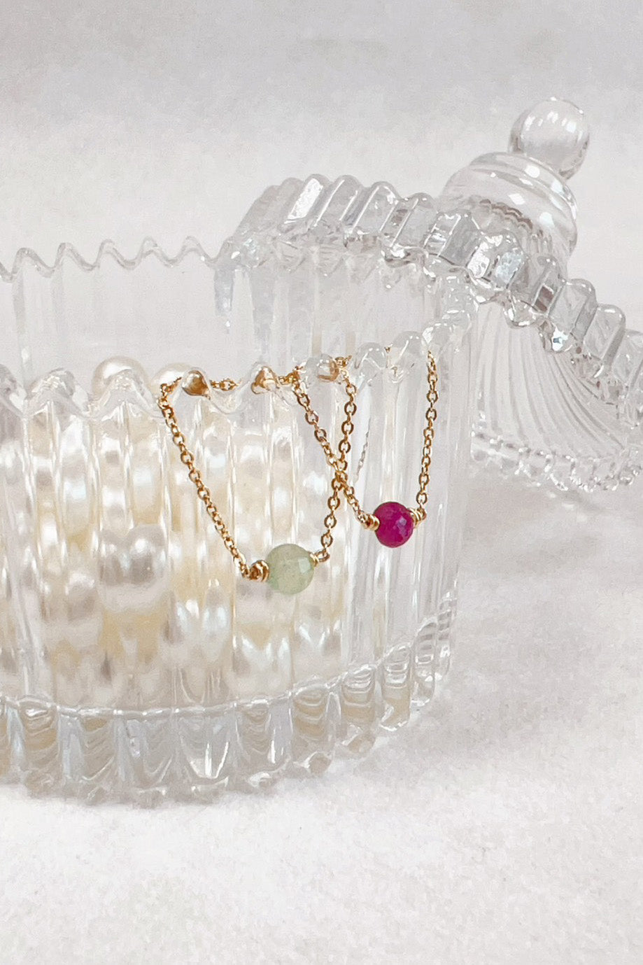 Bague chaînette Stella - Rubis 恆星紅寶石鍊戒