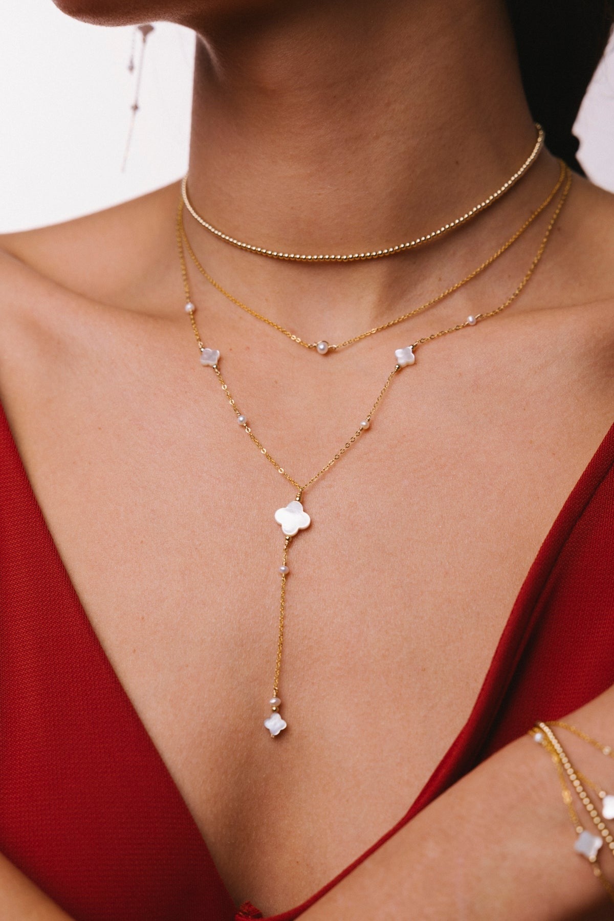 Collier-Bracelet double Queen - Or 滿圈金珠手/ 項鍊 (一飾兩用)