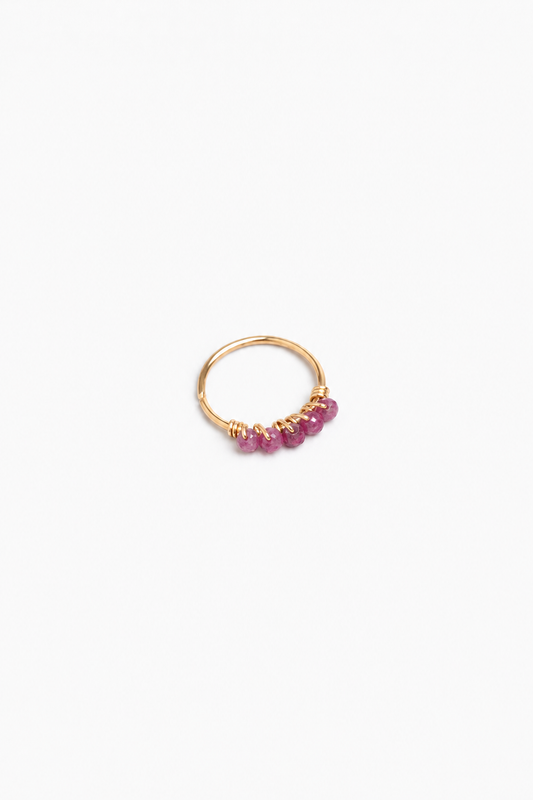 Piercing Diana - Rubis 18K金紅寶石耳圈